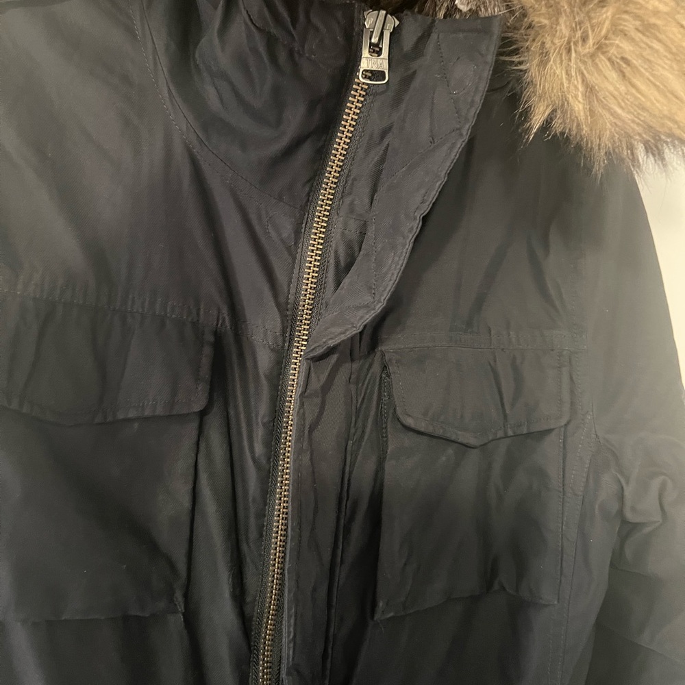 TNA Aritzia Niskeo Black Parka Heritage Series with Faux Fur Hood - Picture 10 of 12